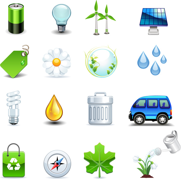 Eco energi ikon set