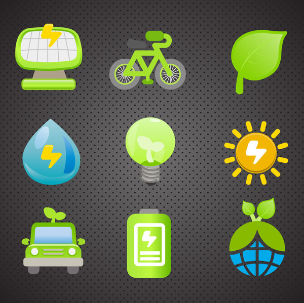 Eco ikon koleksi dengan multi bentuk ilustrasi