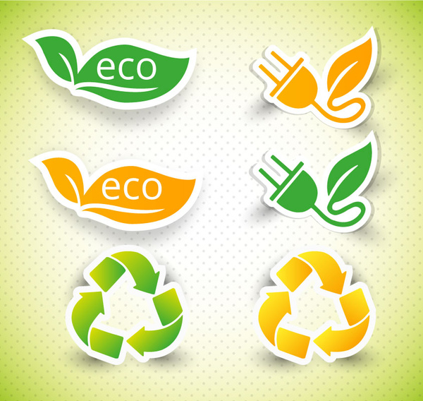 Eco ikon koleksi dengan berbagai bentuk