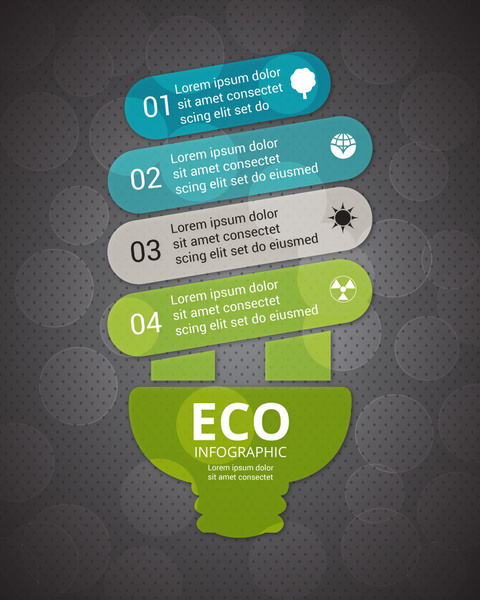 Eko infographic desain bokeh latar belakang