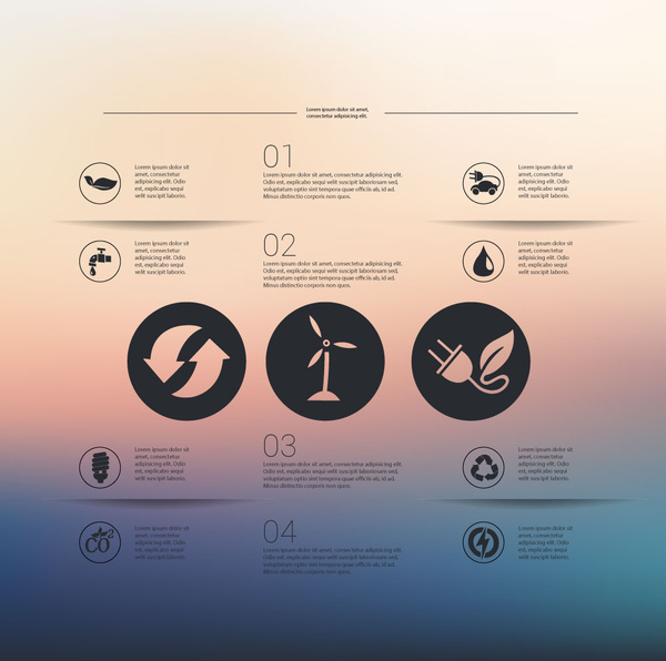 Eco infographic desain dengan gaya vintage