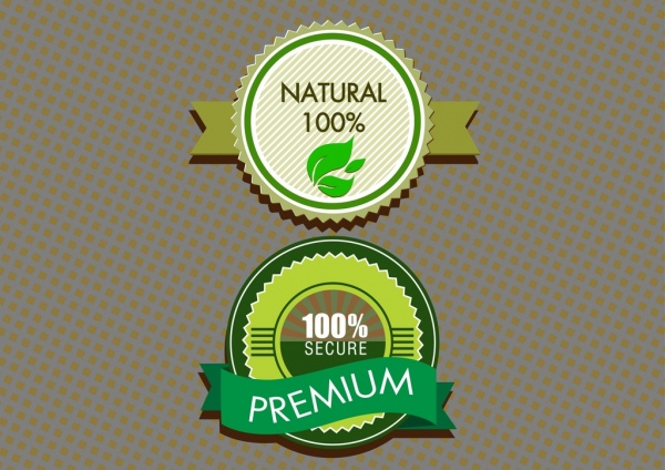 Etiqueta ecológica sets circulo verde Diseño y cinta