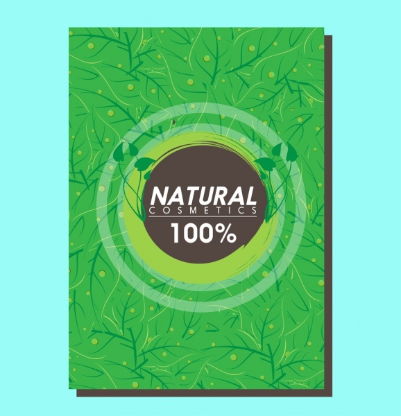 Öko Produkte Flyer grüne Blätter, Hintergrund und Kreis