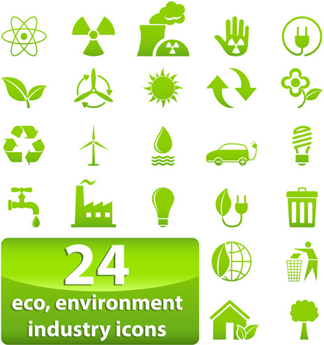Eco dengan unsur-unsur bio stiker dan ikon vektor
