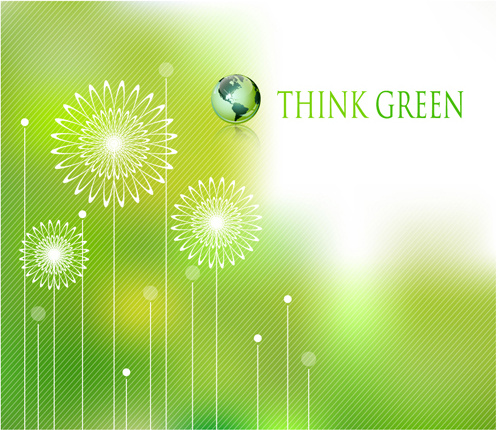 Ecologic mit grünen Design Hintergrund Vektor