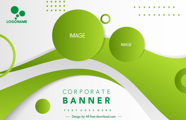 modelo de banner ecológico decoração dinâmica linhas círculos verdes