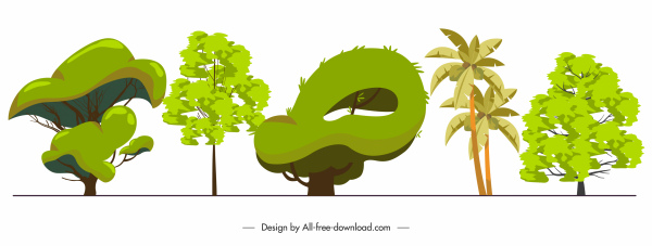 ikon pohon ekologi desain handdrawn hijau