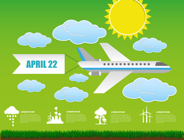 Экология дизайн баннера с самолета иллюстрации