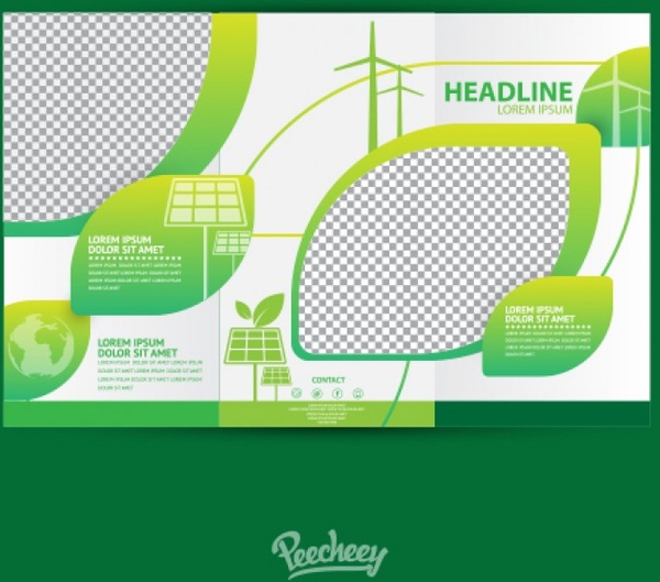 Ecology Brochure Design With Transparent Segments Ecology Brochure Design With Transparent Segments