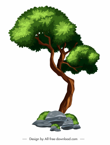 esboço de verde árvore de elemento de design ecologia