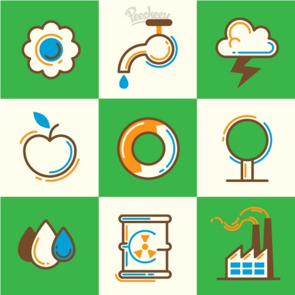 Ökologie-Icon-set