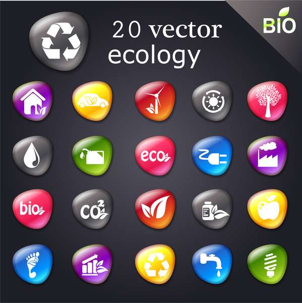 conjunto de ícones de ecologia