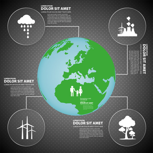 ekologi infographic desain dengan bumi