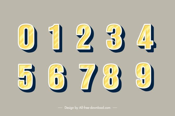 Educational Numbers Background Template Flat Yellow Design