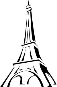 Эйфелева башня в Франции линии искусства векторного рисования логотип