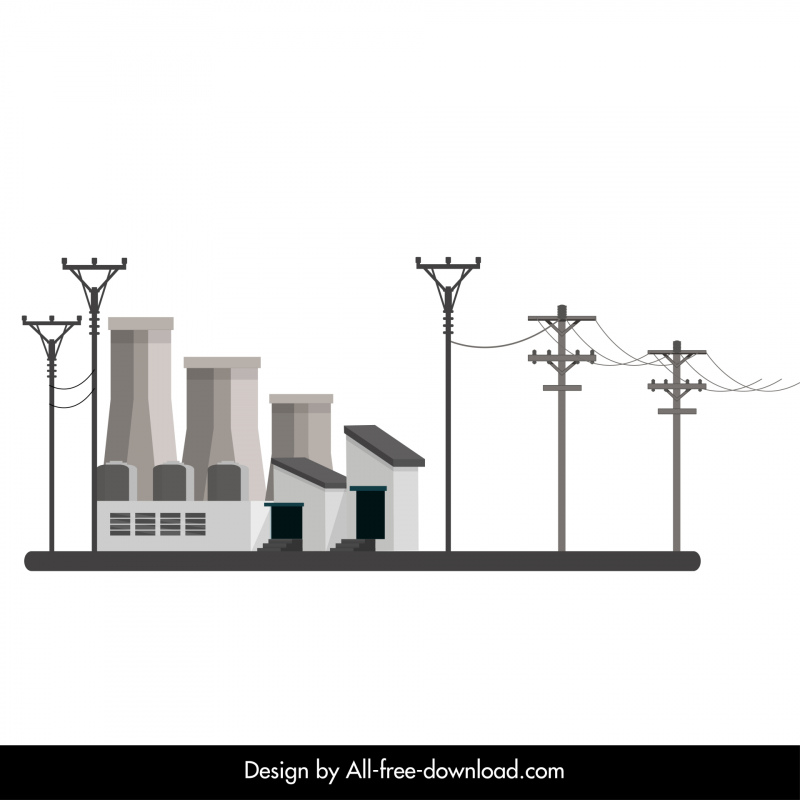 ícone da planta do equipamento elétrico esboço plano moderno
