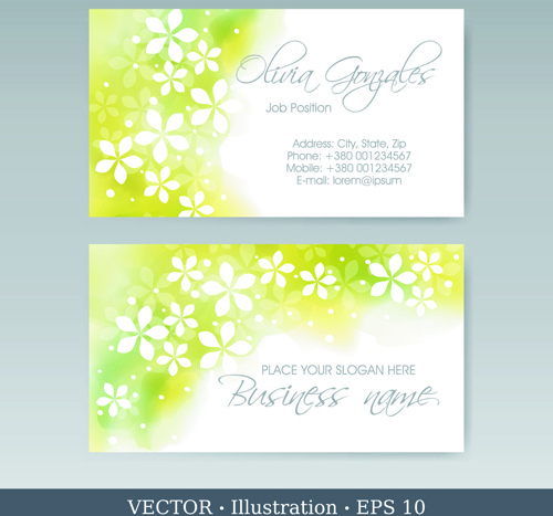 elegan kartu bisnis vektor ilustrasi set