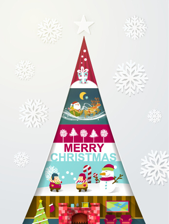 Zarif Noel ağacı holiday plan vektör