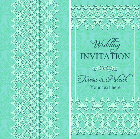 優雅な花の装飾的な結婚式の招待状のベクトル カード