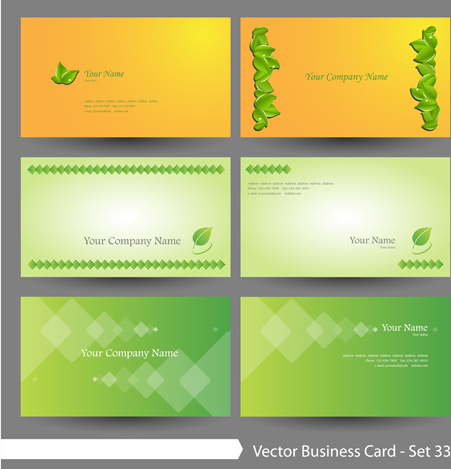 elegante grüne natürliche Visitenkarten Vektor