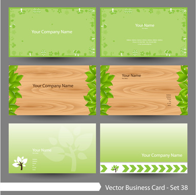 vectores elegantes tarjetas de visita natural verde