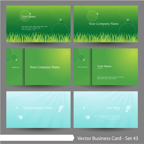vectores elegantes tarjetas de visita natural verde