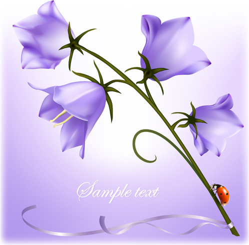 bunga ungu elegan latar belakang seni vektor