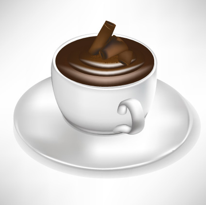 elementos taza de café y chocolate caliente conjunto vectorial 2