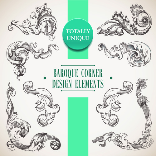 Elements Of Baroque Style Frames And Borders Vector