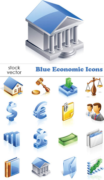 Elemente des blauen wirtschaftlichen Vektor-icons