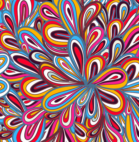 elementos de vector de diseño de patrones sin fisuras florales coloridos