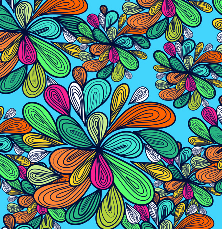 다채로운 꽃 완벽 한 패턴 디자인 벡터의 요소