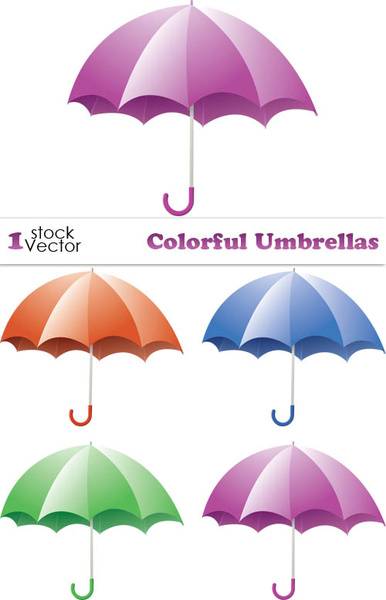 彩色傘向量元素