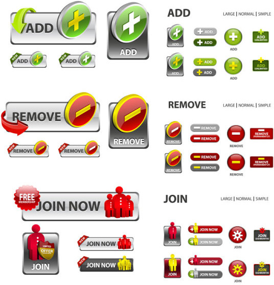 創造的な web ボタン デザインのベクトルの要素
