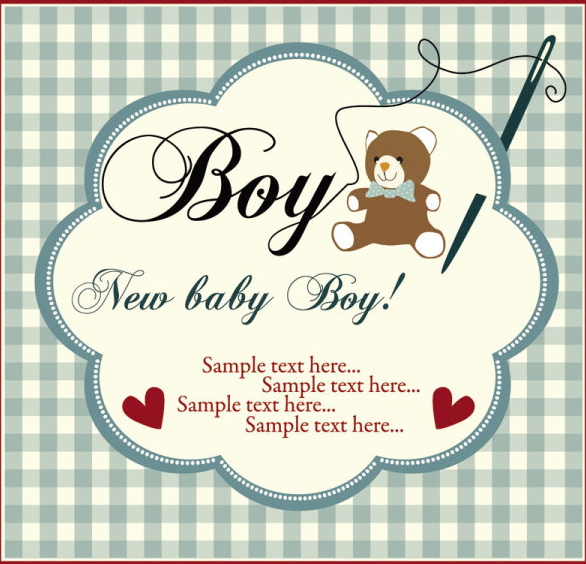 かわいい新しい赤ちゃんカードのデザインのベクトルの要素