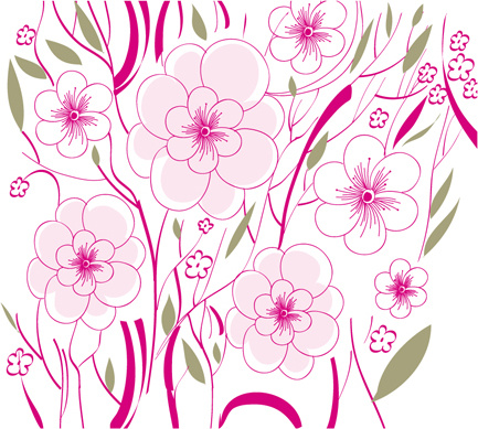 elementos de ilustração em vetor floral backgrounds