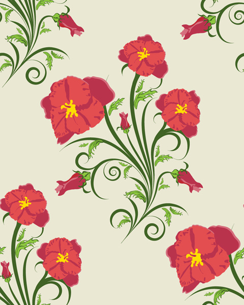 Elements Of Floral Backgrounds Vector Illustration