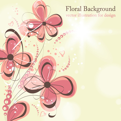 elementos de ilustração em vetor floral backgrounds