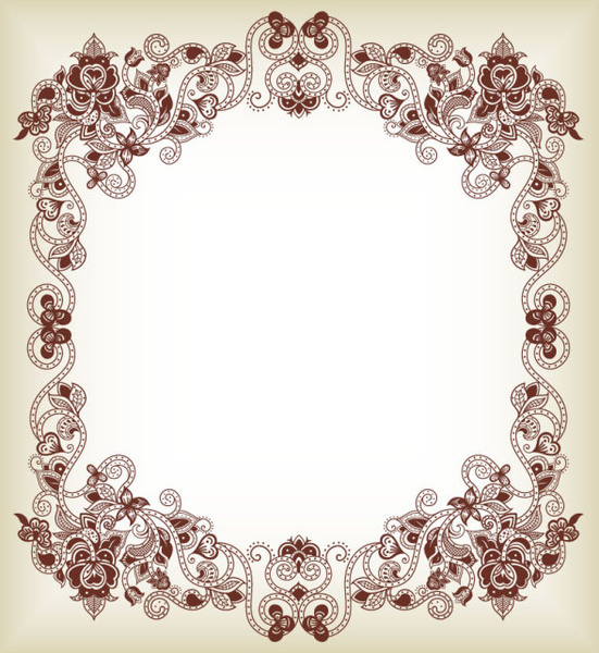 Elements Of Floral Borders Vector