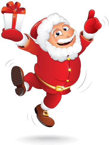 Elements Of Funny Santa Design Vector Graphics
