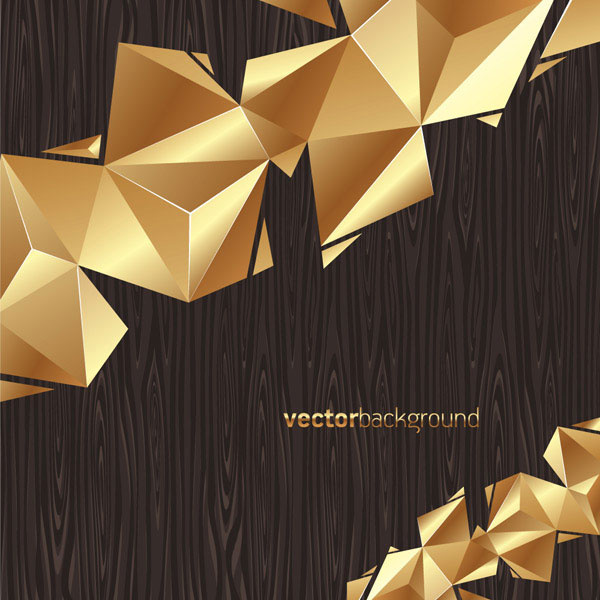 unsur-unsur warna emas kayu latar belakang vektor grafis