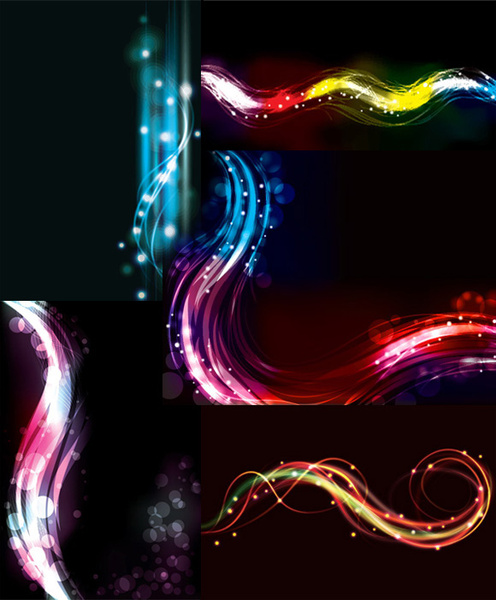 Elementos de luces de neon backgrounds vector
