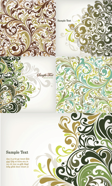 Elemente der Pflanze dekorative Muster Hintergrund Vektorgrafik