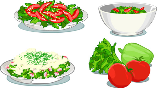éléments de mélange de salade graphique vectoriel 5