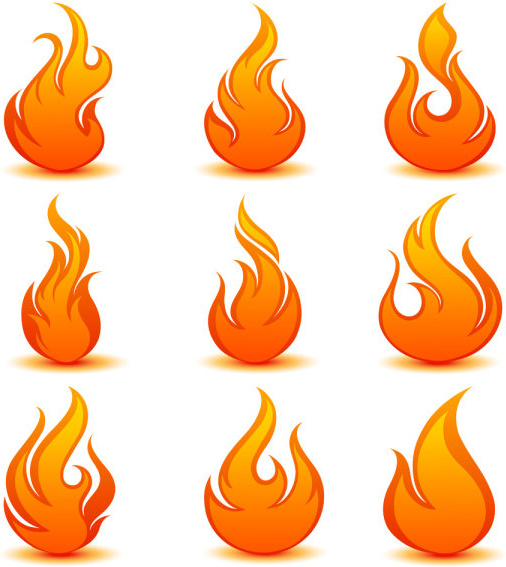 Elemente des lebendigen Flamme Vektor icon