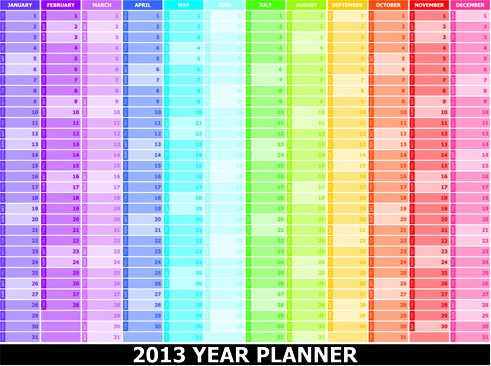 unsur-unsur of13 tahun perencana kalender desain vektor