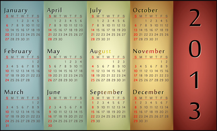 elements13 日曆設計向量圖形