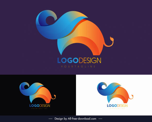 слон логотип красочный абстрактный декор