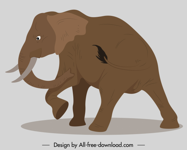 elefante pintura movimiento bosquejo clásico dibujado a mano dibujos animados