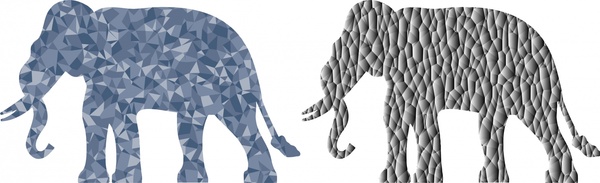 Los elefantes de ilustración vectorial con piedra preciosa de diseño de fondo